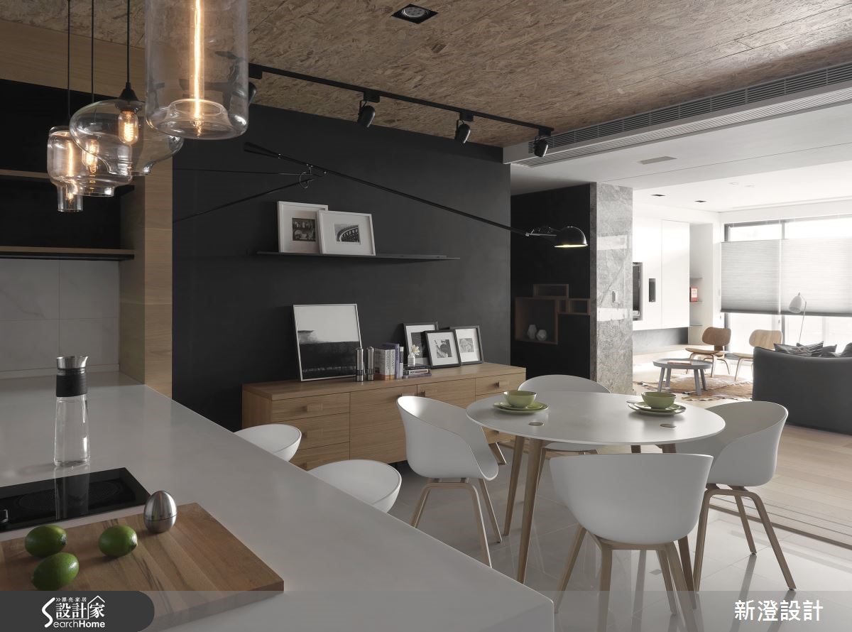 以愜意自在的北歐風格為設計概念，並利用黑、灰、白等